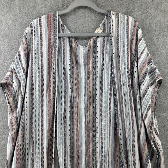 altard state Cardigan Womens L Brown Striped Open Front Woven Boho Western - Picture 3 of 12